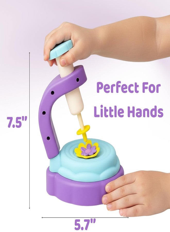 TOMLEON Fabric Flower Bouquet Craft Kit for Girls Ages 3+ - Create Reusable Fabric Flowers with Press Tool & Stems - Endless DIY Bouquets - No Glue, No Sewing - Perfect Creative Gift for Kids - Image 4